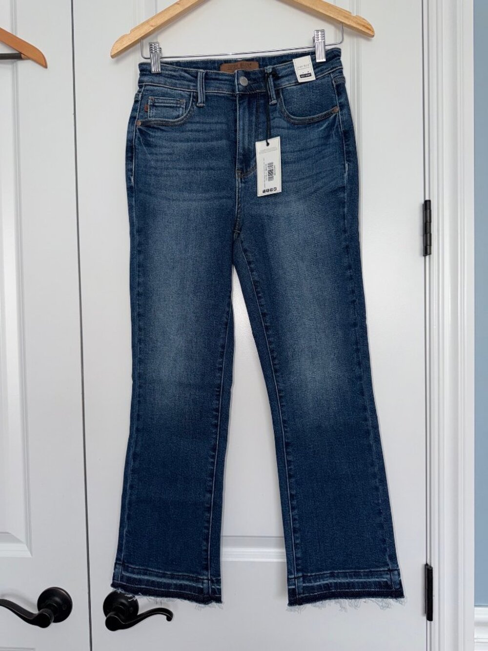 NEW Judy Blue High Waist Kick Flare Jeans Raw Hem Women's 25/1